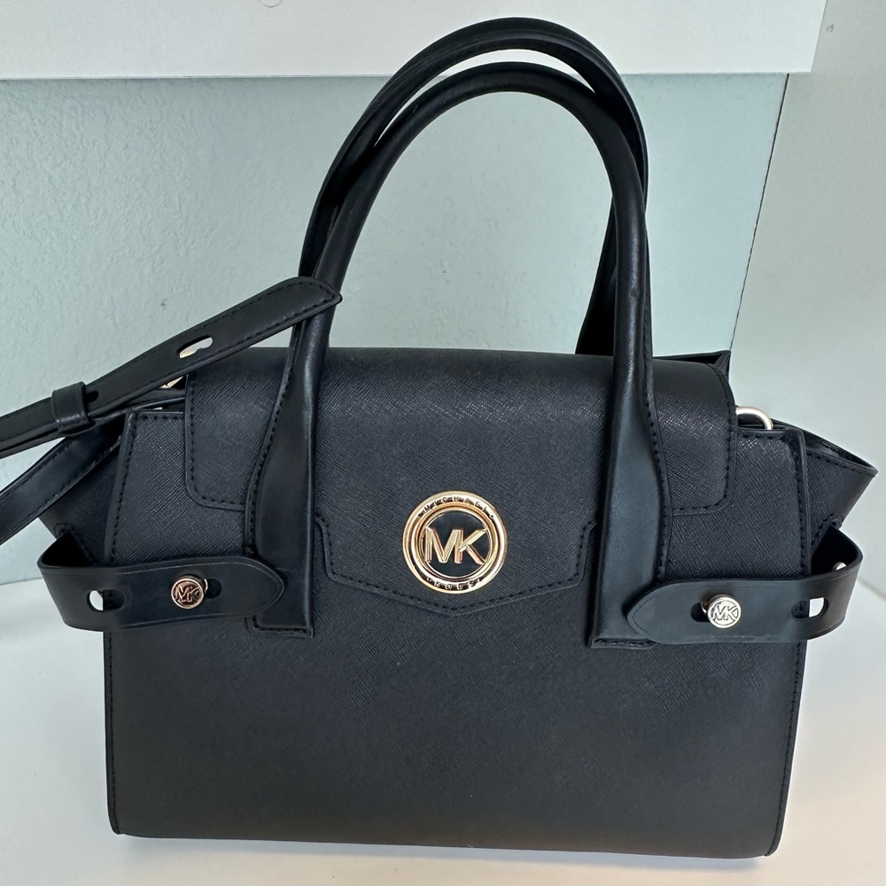 Michael Kors Black Shoulder Bag with Gold Logo